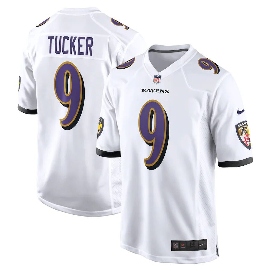 Men Baltimore Ravens #9 Justin Tucker Nike White Game NFL Jersey->women nfl jersey->Women Jersey